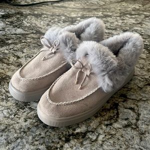 Gray Fuzzy Slippers